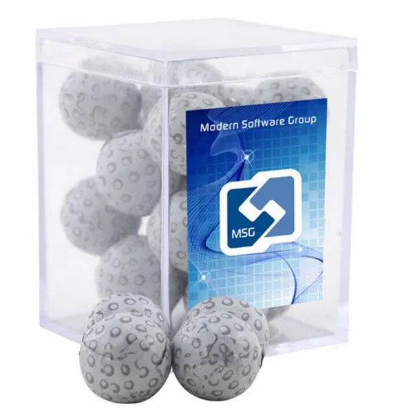 Acrylic Box with Chocolate Golf Balls - Small - Custom Shoe Charm