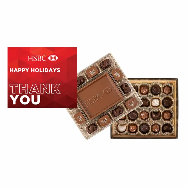 Custom Chocolate Gift Box with Gourmet Truffles and Full Color Lid - Custom Pro Prints