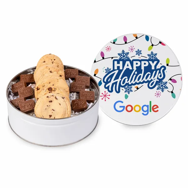 Molded Chocolate and Chocolate Chip Cookie Tin I - Custom Pro Prints