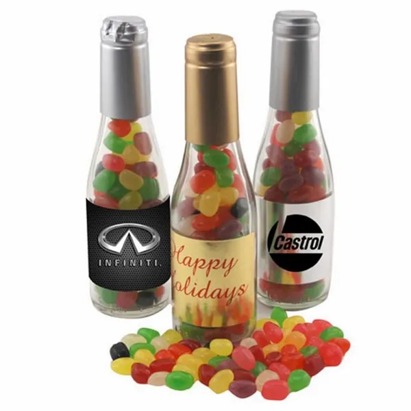 Champagne Bottle w/ Teenee Beanee Jelly Beans 8" - Custom Shoe Charm