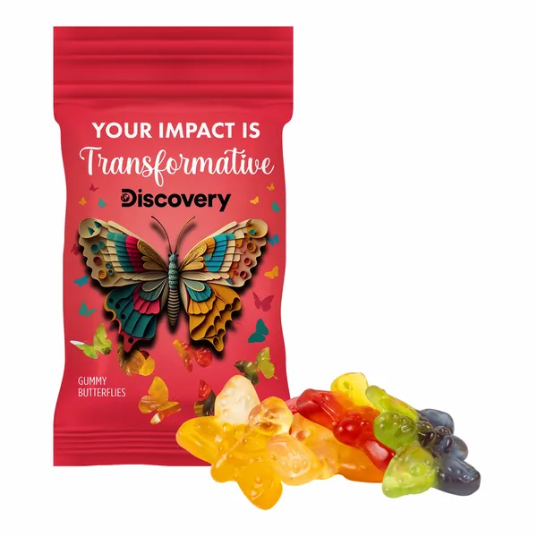 Clever Candy 1oz. Full Color DigiBag™ with Gummy Butterflies - Custom Pro Prints