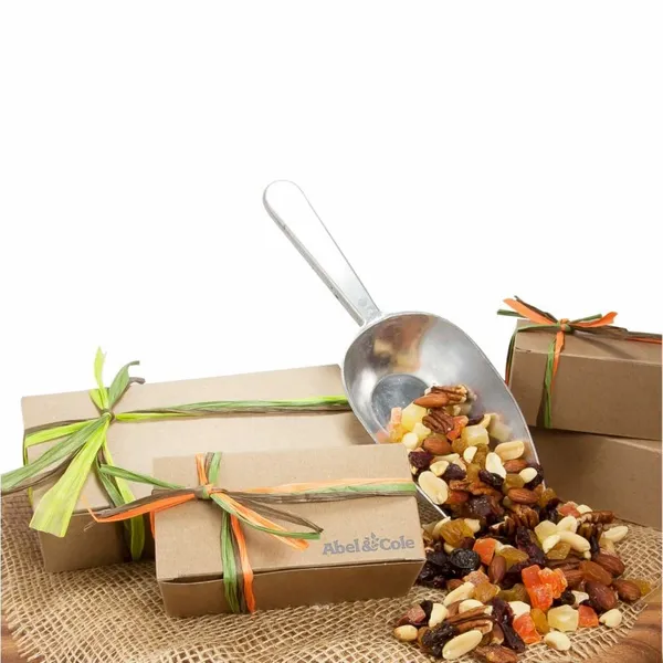 Small Natural Kraft Box with Cranberry Gold Mix - Hand Fans Now