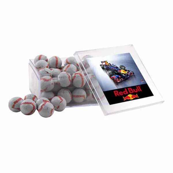 Acrylic Box with Chocolate Baseballs - Large - Custom Pro Prints