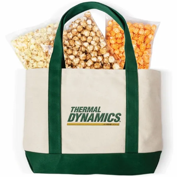 Snack On The Beach Embroidered Canvas Boat Tote Gift Set - Custom Pro Prints