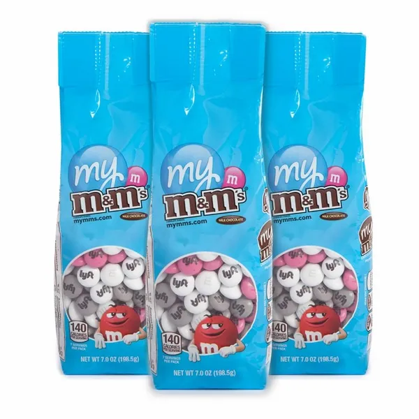 7 oz. Personalized M&M'S® Bags - Set of Three - Hand Fans Now