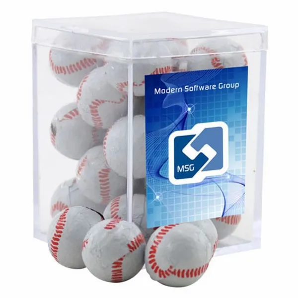 Acrylic Box with Chocolate Baseballs - Small - Custom Pro Prints