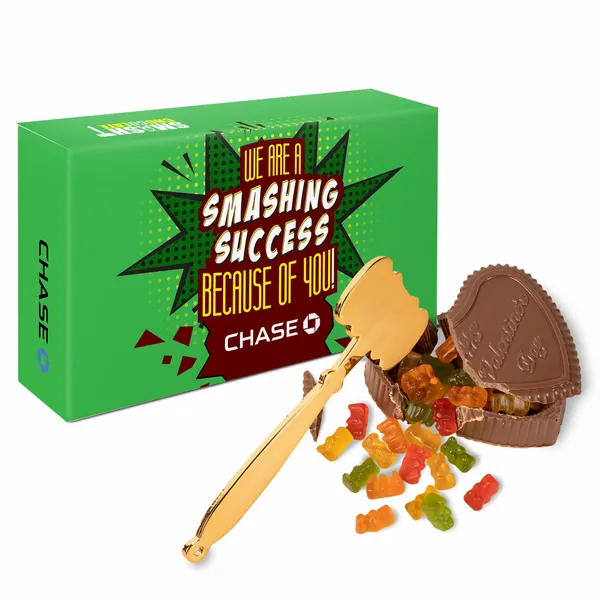 Smash Chocolate Heart with Gummy Bears - Tote Bags Now