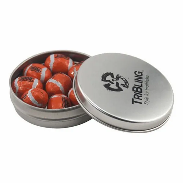 Round Tin with Chocolate Footballs - SBF2900 - Custom Pro Prints