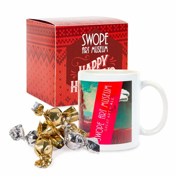 Warm Holiday Wishes Full Color Mug with Truffles in Gift Box - Custom Pro Prints