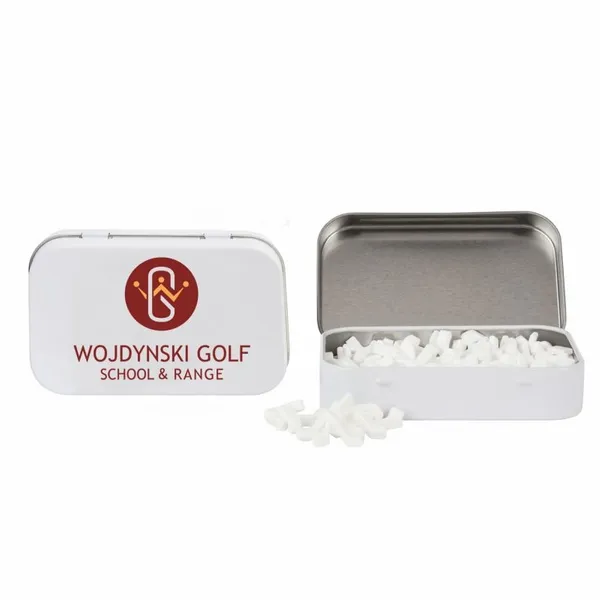 Rectangular Tin with Golf Club Shaped Mints - Challenge Coin Now