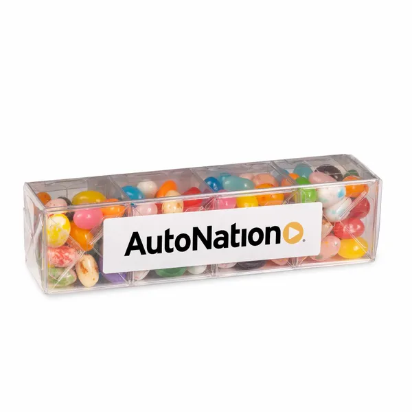 4 Cube Acetate Gift Box with Gourmet Jelly Beans - Hand Fans Now