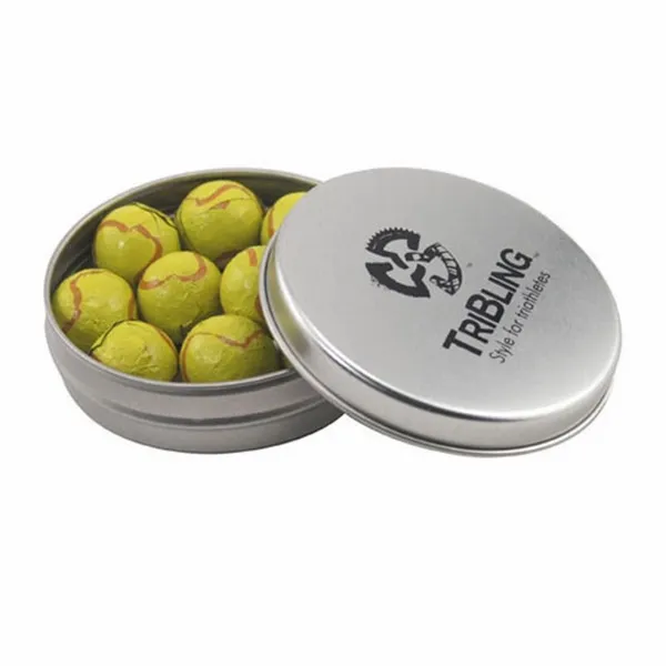 Round Tin with Chocolate Tennis Balls - SBF2900 - Custom Shoe Charm