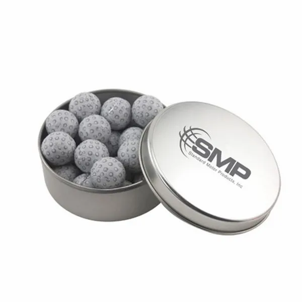 Round Tin with Chocolate Golf Balls - SBF3000 - Custom Shoe Charm