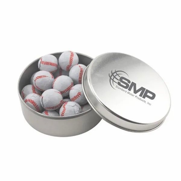 Round Tin with Chocolate Baseballs - SBF3000 - Custom Pro Prints