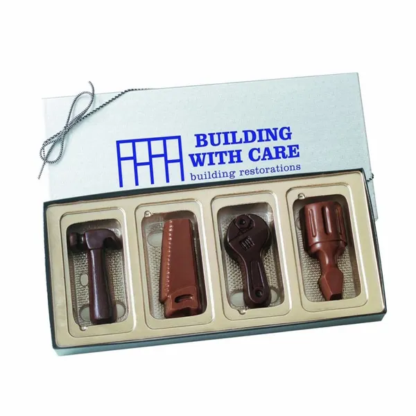 4 Chocolate Tools in a Gift Box - Challenge Coin Now
