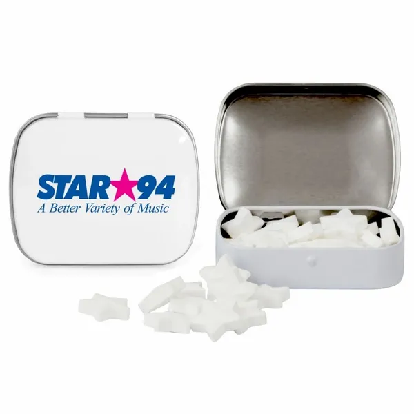 Domed Tin with Star Shaped Mints - Custom Pro Prints