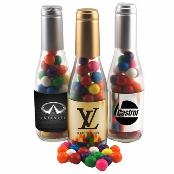Champagne Bottle with Gumballs 8" - Challenge Coin Now