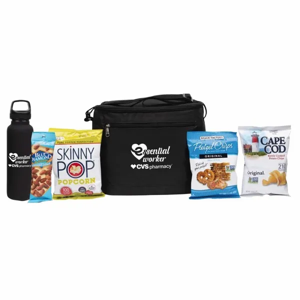 Deluxe Appreciation Cooler Water Bottle Set With Snacks - Custom Shoe Charm