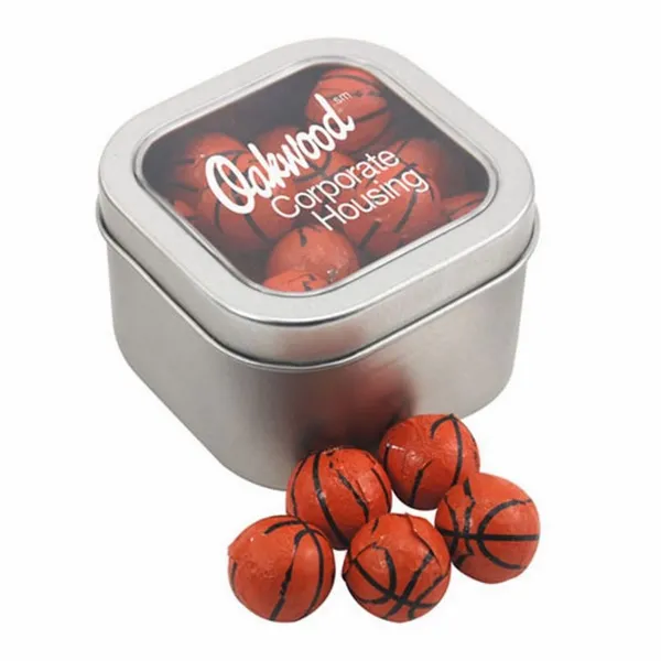 Window Tin with Chocolate Basketballs - SBF2700 - Custom Pro Prints