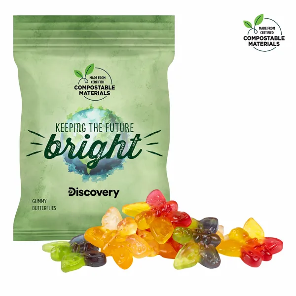 2oz. ECO-Digibag, Compostable & Full Color, Gummy Butterflies - Custom Pro Prints