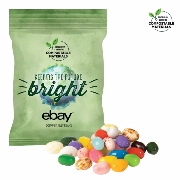 2oz. ECO-Digibag, Compostable & Full Color, Gourmet Jelly Beans - Custom Tees Today