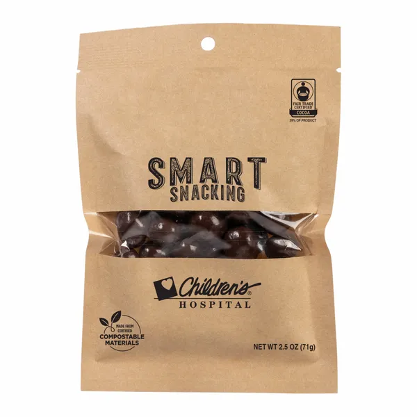 FairTrade Dark Chocolate Almonds in Compostable Kraft Pouch - Bobbleheads Now