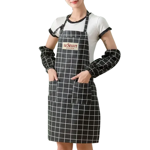 Tablier en coton et lin à carreaux - Imprint Now - FR