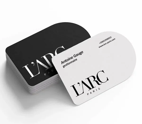 Carte de visite demi-cercle