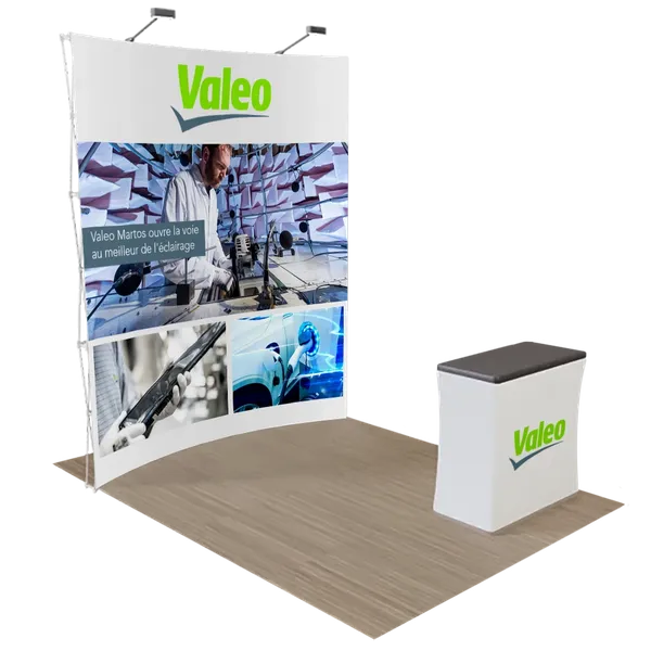 Présentoir courbé Pop-up 2,4 m x 2,4 m - Imprint Now - FR