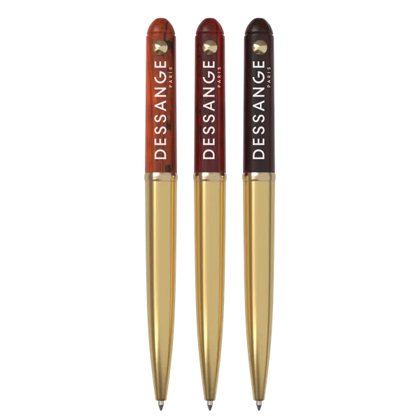 Stylo olive personnalisé avec étui en cuir