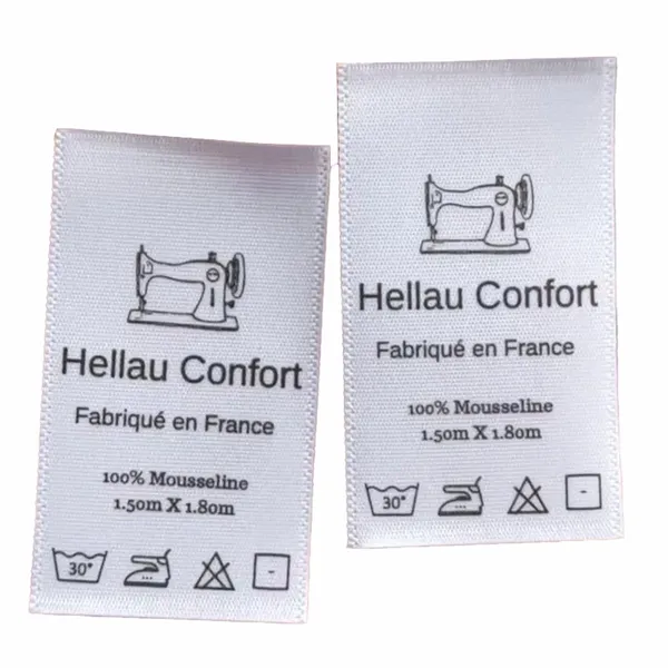 Étiquettes d'entretien imprimées