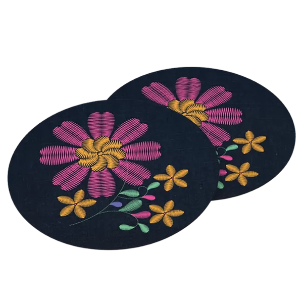 Sottobicchieri ricamati in cotone e lino