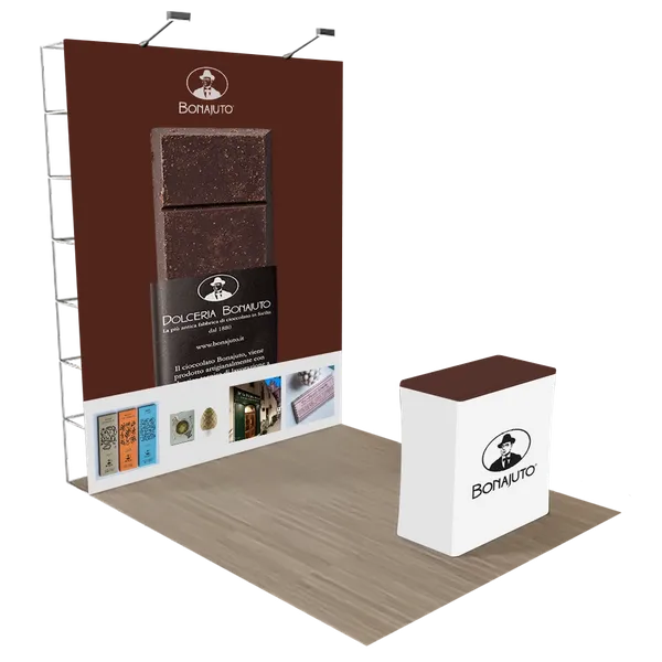 Espositore Pop Up Personalizzato per Fiere 2,4 m x 2,4 m - Imprint Now - IT