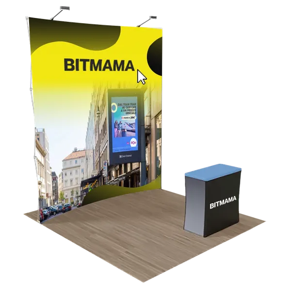 Espositore Pop-up Curvo da 3 m x 3 m - Imprint Now - IT