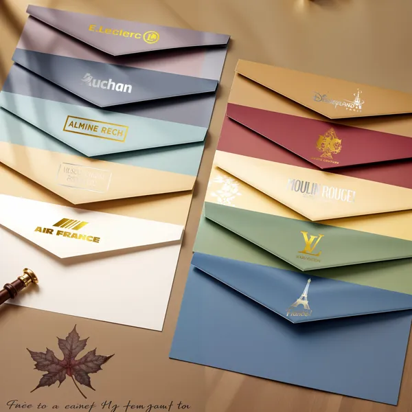 Enveloppes avec dorure à chaud