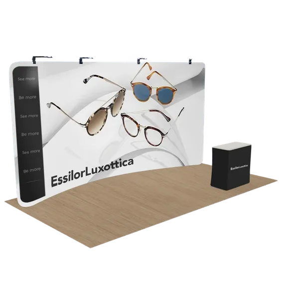 Espositore per Fiere con Zip Curvo Personalizzato 6,1 m x 2,4 m - Imprint Now - IT
