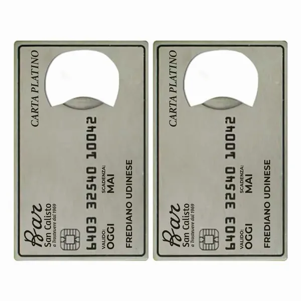 Apribottiglie a Forma di Carta Platino - Imprint Now - IT