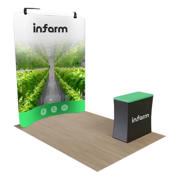 2,4 m x 2,4 m Gebogenes Zip-Up-Display - Imprint Now - DE