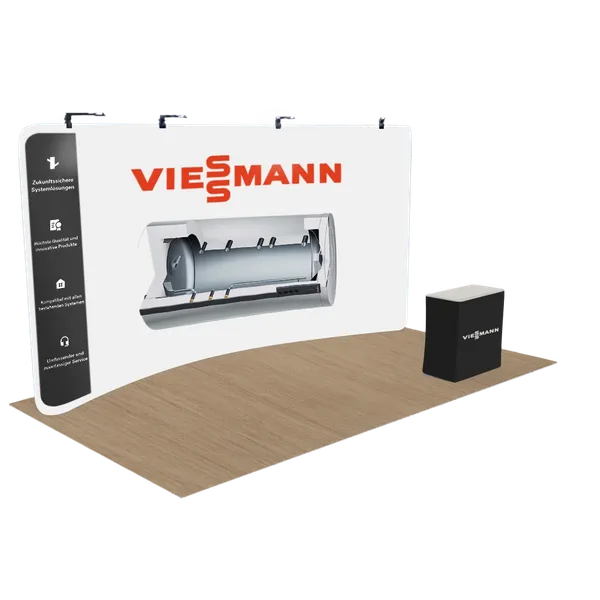 6,1 m x 2,4 m Gebogenes Zip-Up-Display - Imprint Now - DE