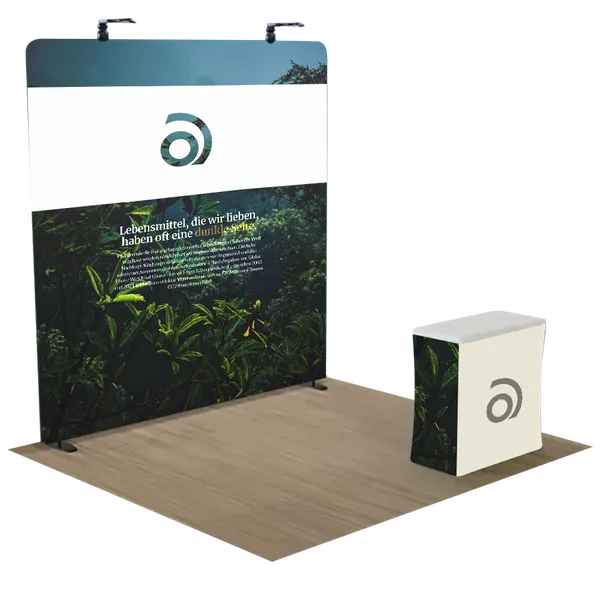 Individuelles Zip-Up Messe-Display Spannstoff 3,1 m x 2,4 m - Imprint Now - DE