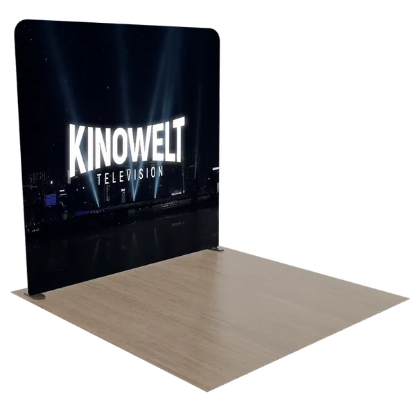 Individuelles Hintergrundbeleuchtetes Messedisplay mit Leuchtkastenrahmen 3 m x 3 m - Imprint Now - DE