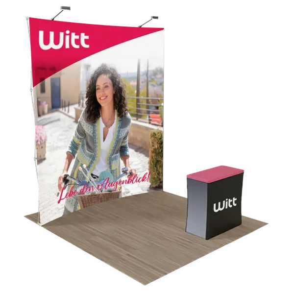 3 m x 3 m Gebogenes Pop-Up-Display - Imprint Now - DE