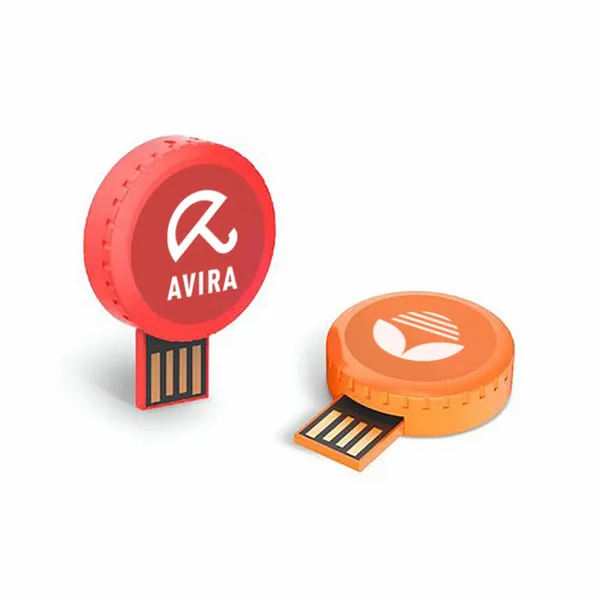 Kreisförmiger, um 360° drehbarer USB-Stick - Imprint Now - DE