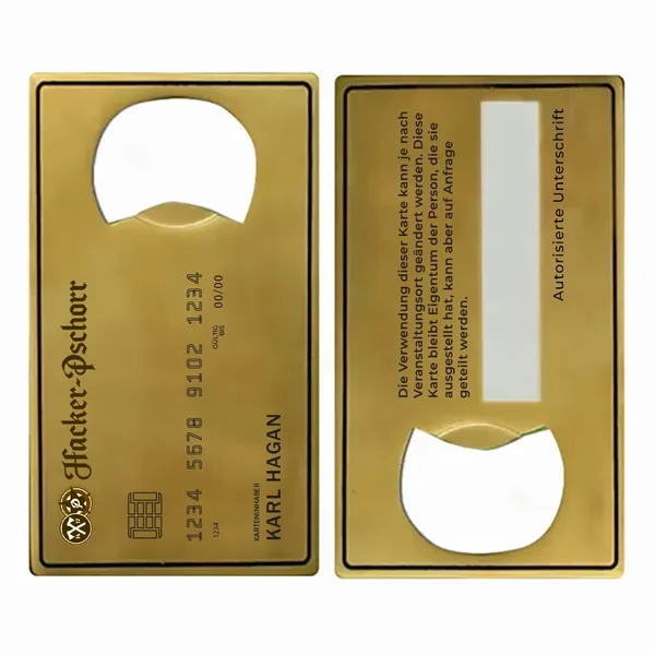 Flaschenöffner in Form Einer Goldkarte - Imprint Now - DE