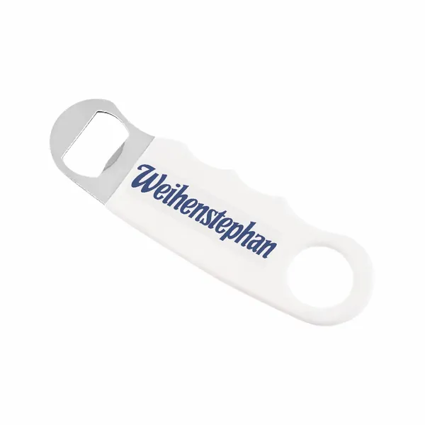 Weißer Handgriff-Flachflaschenöffner - Imprint Now - DE