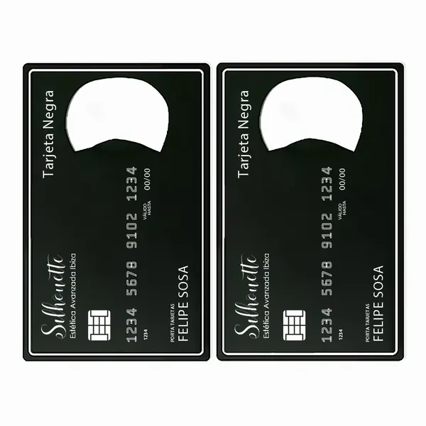 Abridor de Botellas con Forma de Tarjeta Negra - Imprint Now - ES