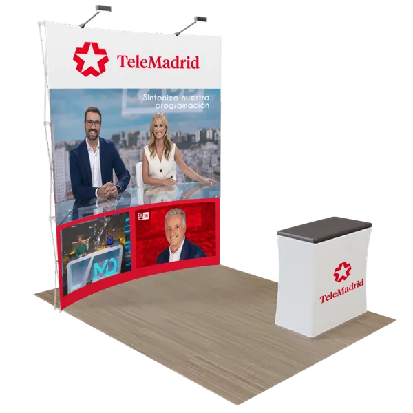 Expositor Pop Up Curvo 2,4 m x 2,4 m - Imprint Now - ES