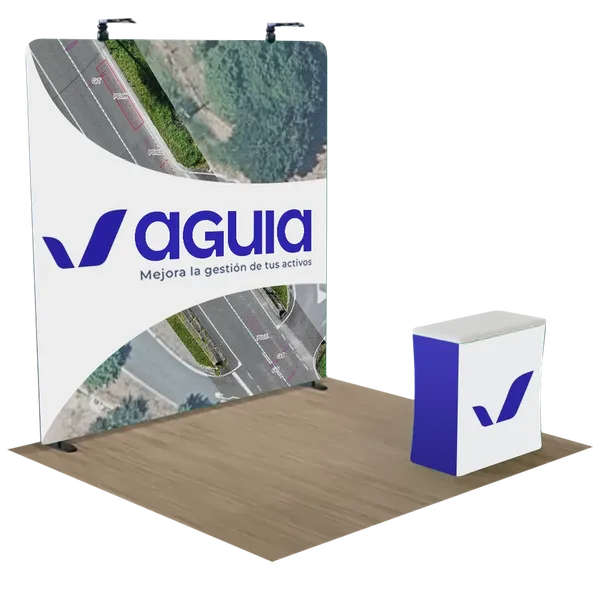 Expositor de Cremallera Personalizado Para Ferias y Exposiciones Tela Tensada 3,1 m x 2,4 m - Imprint Now - ES