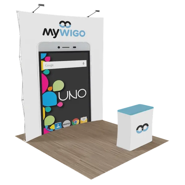 Expositor Pop Up Curvo Personalizado 3 m x 3 m - Imprint Now - ES