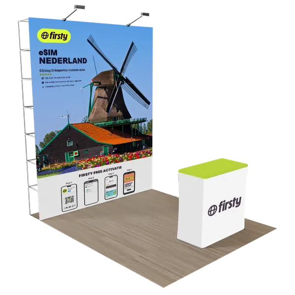 2,4 m x 2,4 m rechte pop-up display - Imprint Now - NL